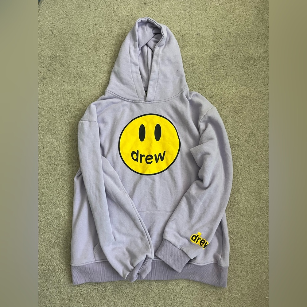 DREW Light Purple Hoodie with Bright Yellow Emblem